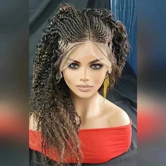 Braided wigs  100% handmade, short afro wig, stunning , colored wig, box… - Picture 3 of 17